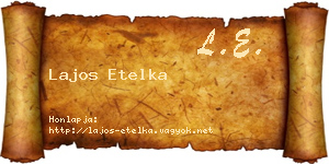 Lajos Etelka névjegykártya