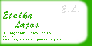 etelka lajos business card
